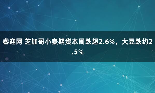 睿迎网 芝加哥小麦期货本周跌超2.6%，大豆跌约2.5%